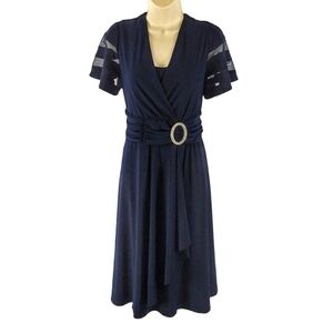 R & M Richards navy evening dress